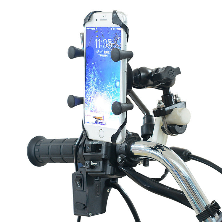 Motorcycle Phone Bracket - Aluminum Alloy Base for Electric Bike & Bicycle