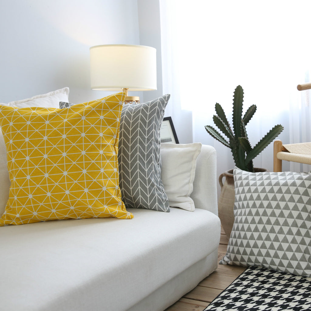 Literary  Sofa Cushion Pillow Cushion Cover Lattice Hug Pillowcase