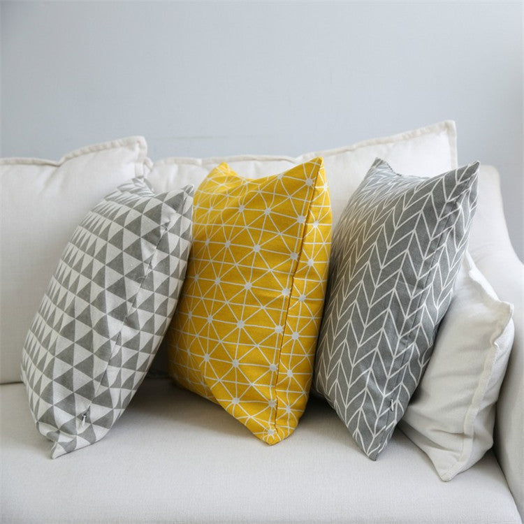 Literary  Sofa Cushion Pillow Cushion Cover Lattice Hug Pillowcase