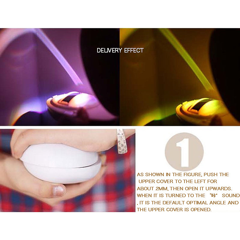 Egg-Shaped Table Lamp Rainbow Projection Lamp LED Color Night Light 3 Modes Projector