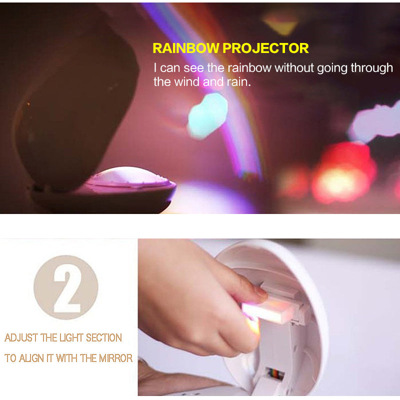 Egg-Shaped Table Lamp Rainbow Projection Lamp LED Color Night Light 3 Modes Projector