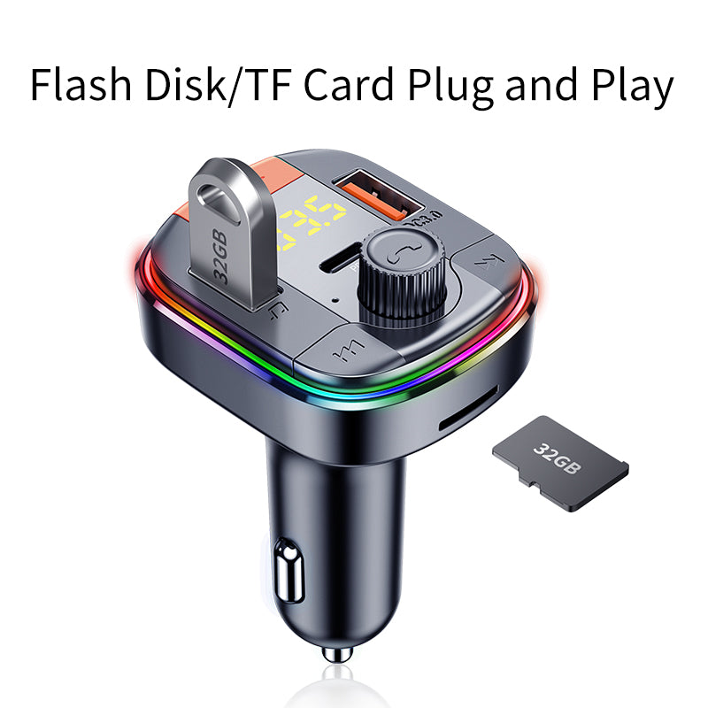 Car MP3 Bluetooth Player PD QC3.0 Fast Charge Car Charger