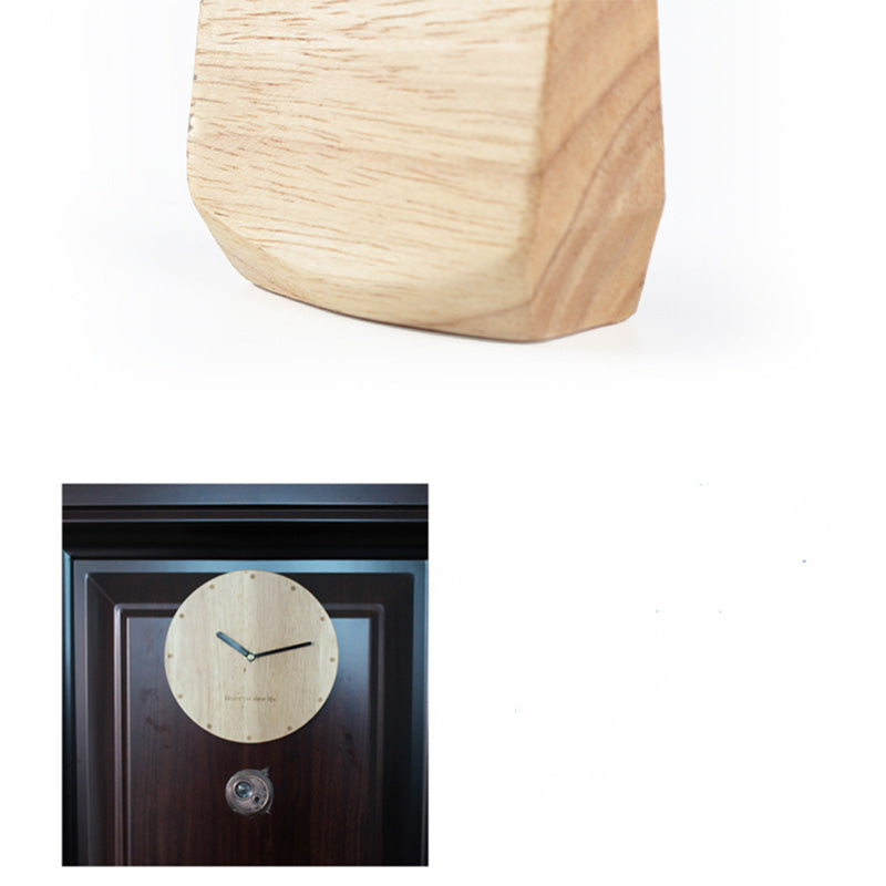 Wooden Clock Simple Solid Wood Desk Clock Table Clock Silent Ornament Clock Sitting Clock Living Room Creative Personality Clock