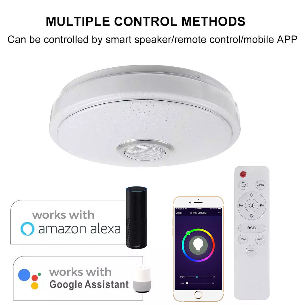Tuya Wifi Smart Ceiling Light Led Colorful App Remote Control Bluetooth Lamps Alexa Google Home Cross-Border