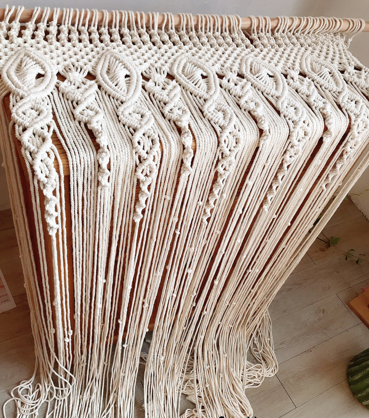 Perforated Nordic Woven Shading Light Tassel Partition Curtain Sliding Curtain