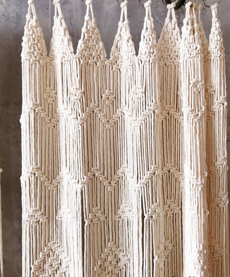 Perforated Nordic Woven Shading Light Tassel Partition Curtain Sliding Curtain