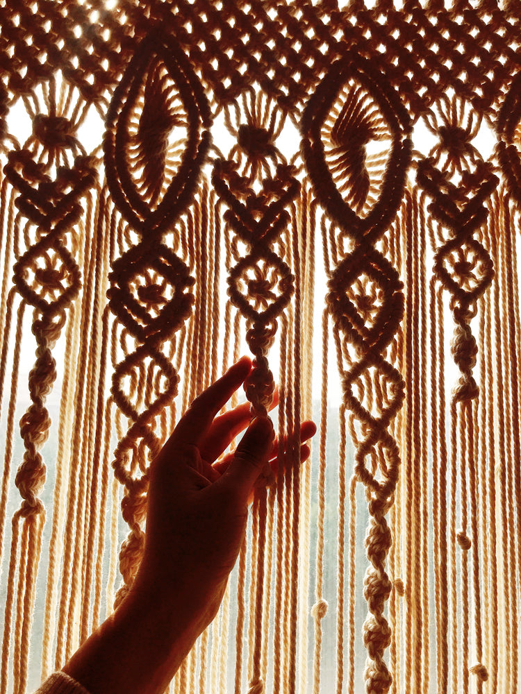 Perforated Nordic Woven Shading Light Tassel Partition Curtain Sliding Curtain