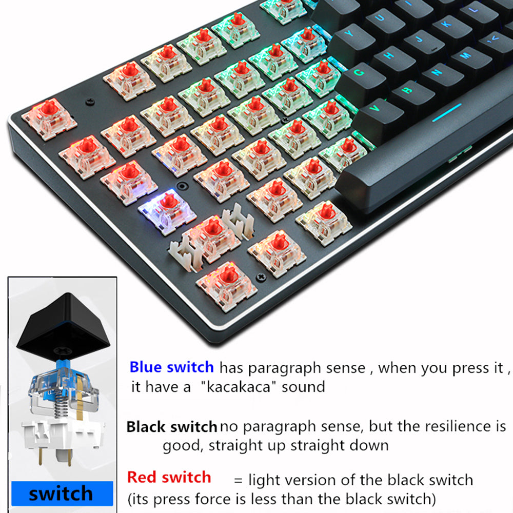 87-key Mechanical Keyboard Green Axis Red Axis Gaming Keyboard
