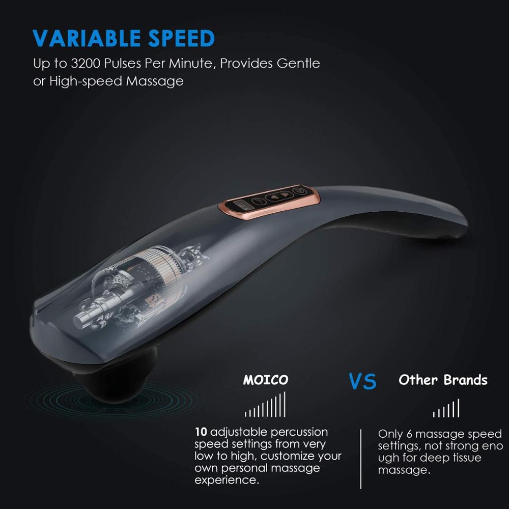 Electric Handheld Massager 6 Head Body Kneading Vibrating Massager Therapy Machine