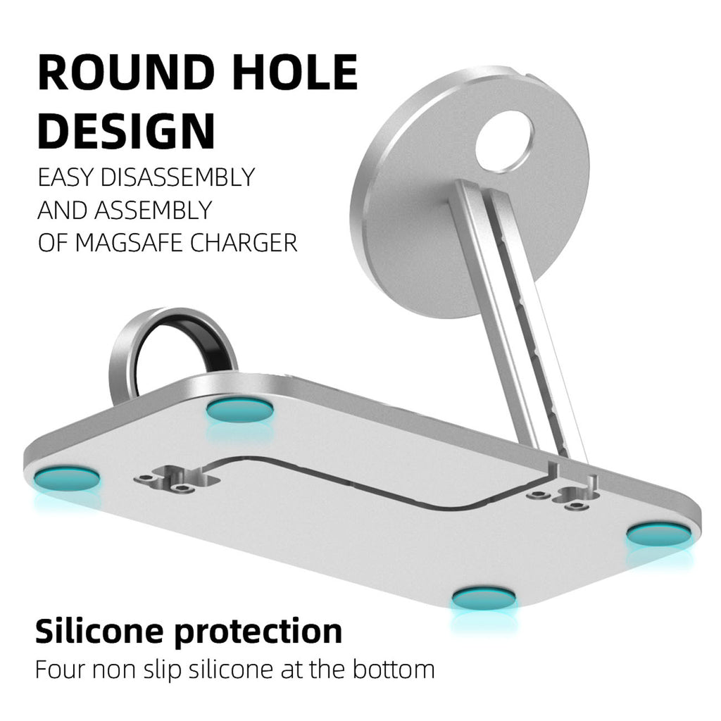 Alloy Watch Charging Stand - Storage Base for Data Cable & Accessories