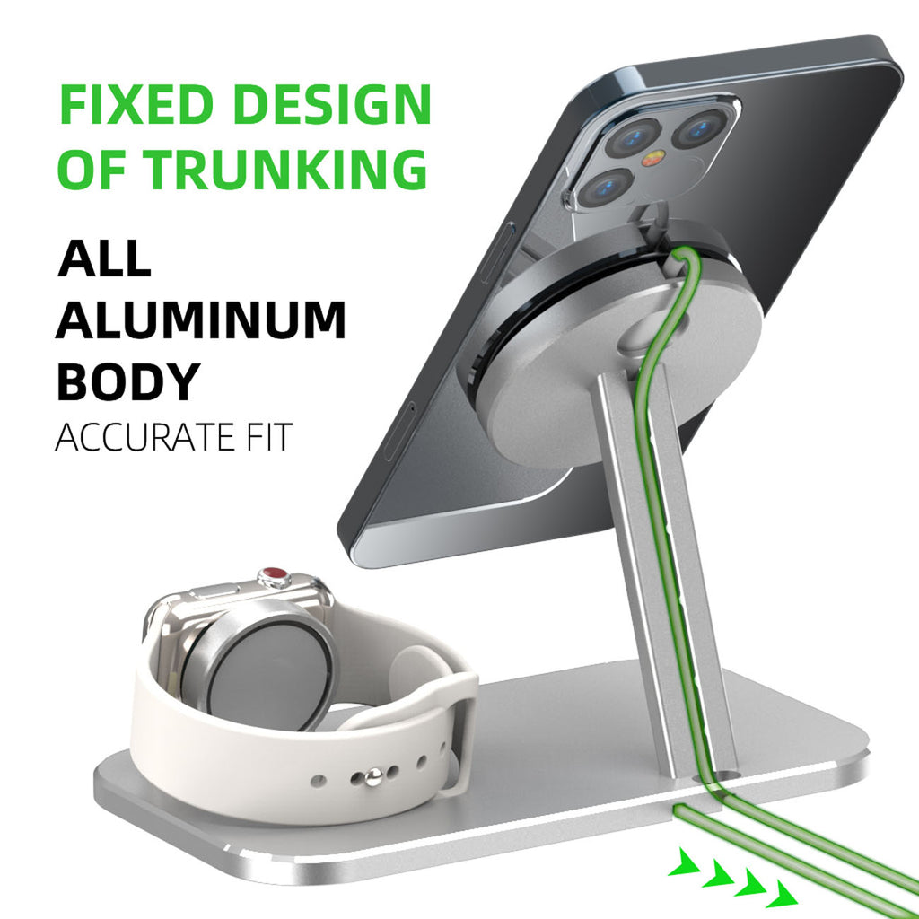 Alloy Watch Charging Stand - Storage Base for Data Cable & Accessories