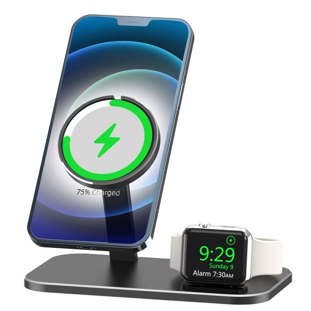 Alloy Watch Charging Stand - Storage Base for Data Cable & Accessories