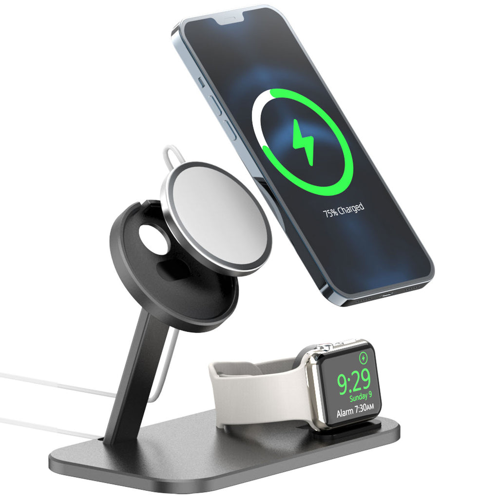 Alloy Watch Charging Stand - Storage Base for Data Cable & Accessories