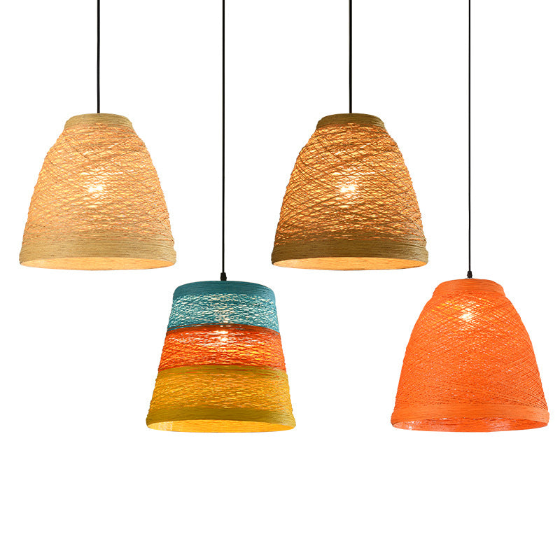 Ldyllic Creative Personality Coffee Shop Rattan Woven Rattan Ball Lamp Hot Pot Shop Farm Bar Restaurant Rattan Hanging Lamps
