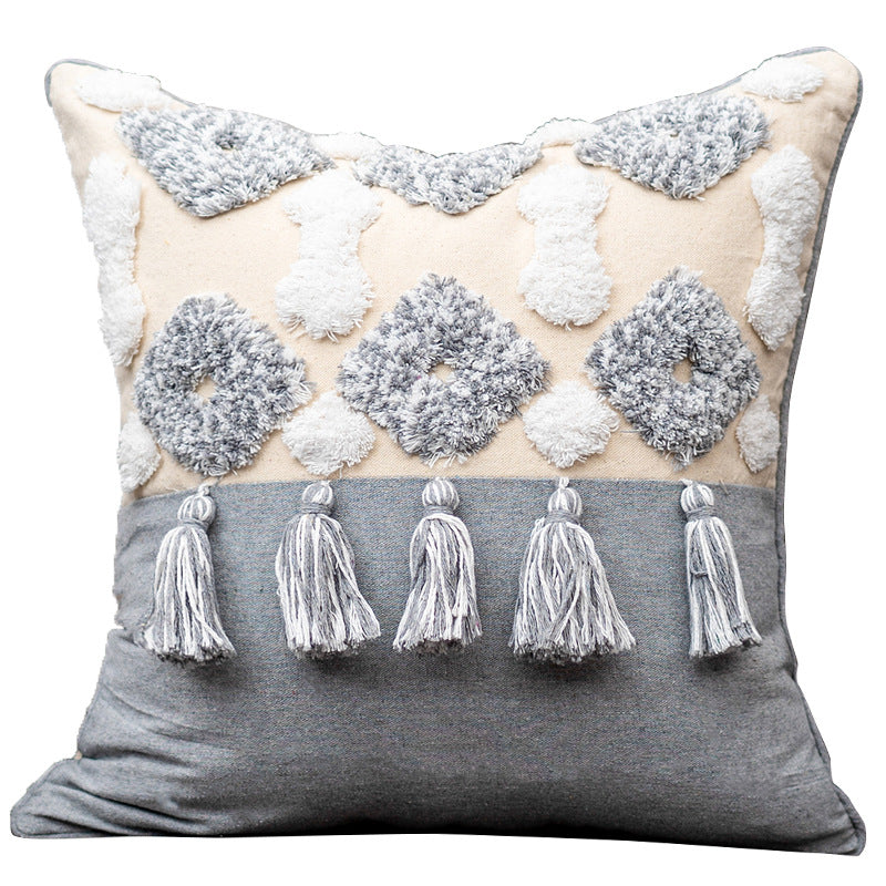 Flow Sofa Throw Pillow Chair Cushion Lumbar Pillow Tassel Moroccan Office Cushion