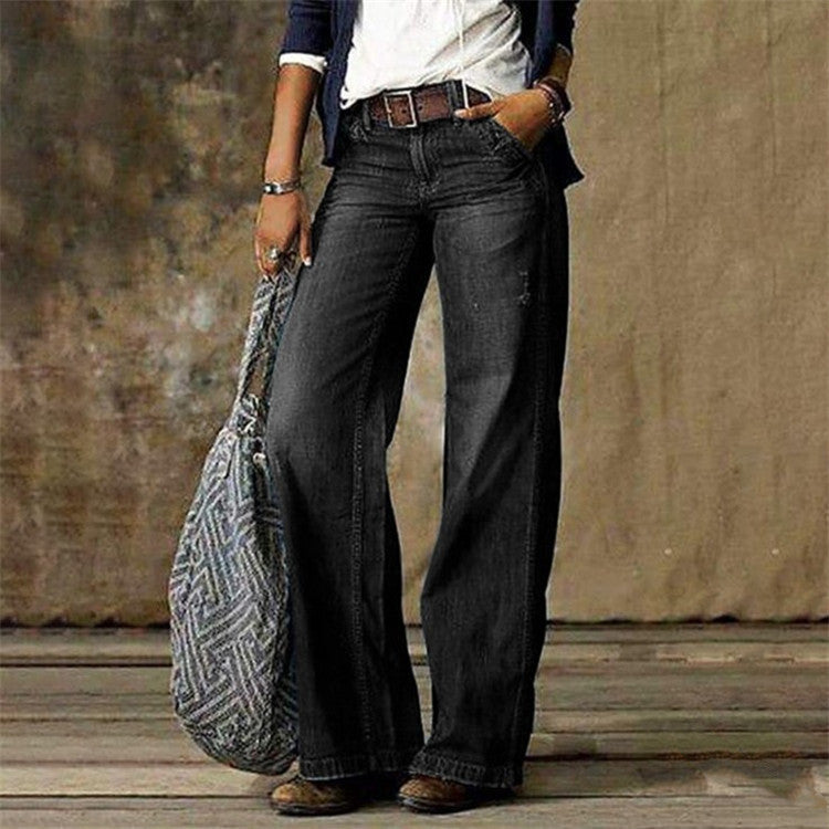 Plus Size Women's Casual Pants Thin Wide Leg Pants