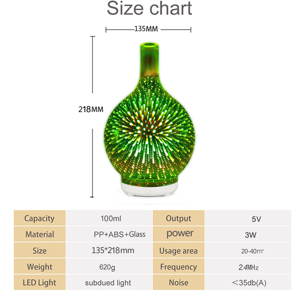 5V Glass Colorful Vase Humidifier