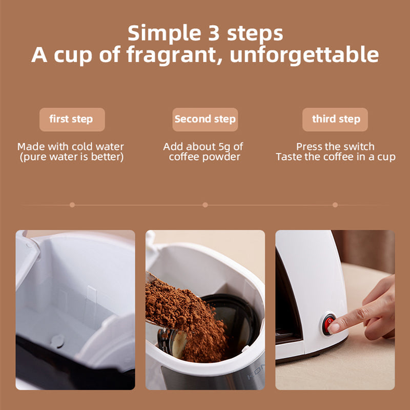 Mini Automatic Coffee Maker - Portable Single Serve Coffee Machine