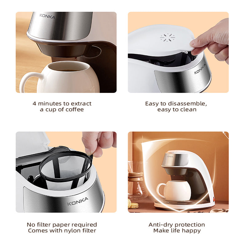 Mini Automatic Coffee Maker - Portable Single Serve Coffee Machine