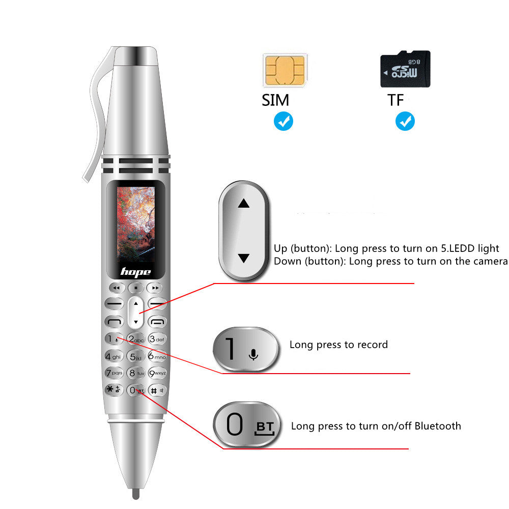 Voice Recorder Mini Mobile Phone Rotating Mobile Unicom Bluetooth Magic Sound Explosion