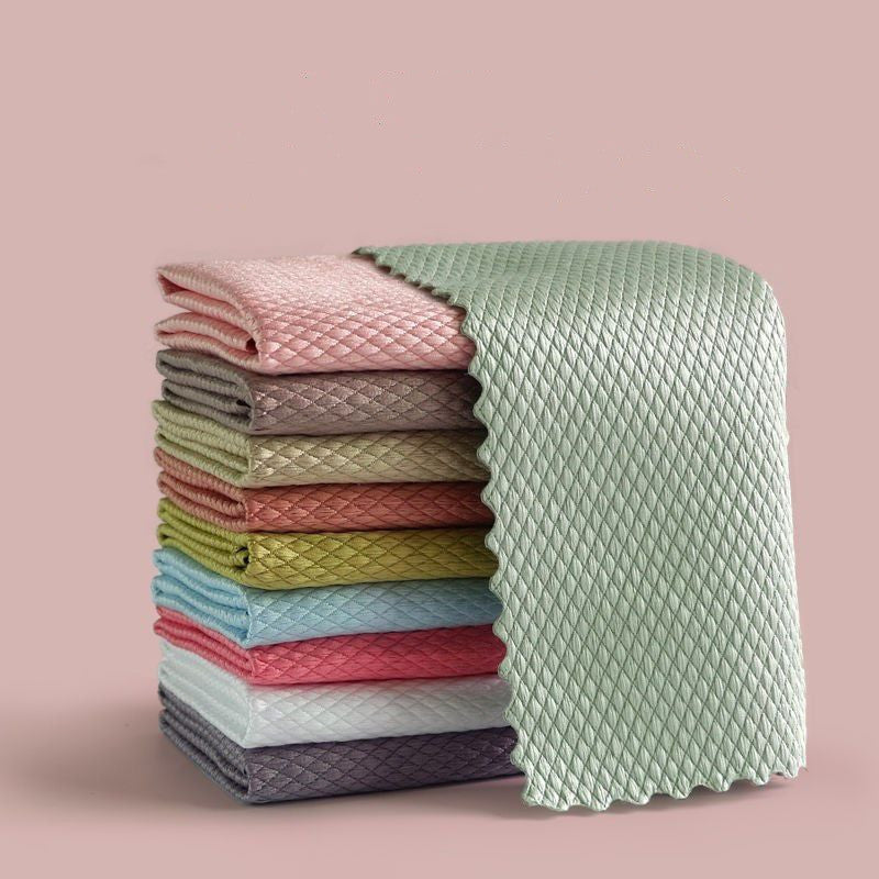 Premium Bamboo Fiber Kitchen Cleaning Cloths - Streak-Free
