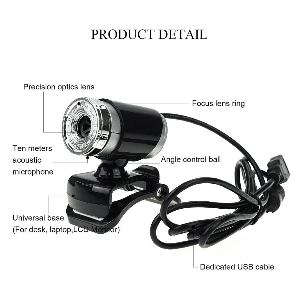USB Computer Webcam 5MP High-Definition 640x480 Camera