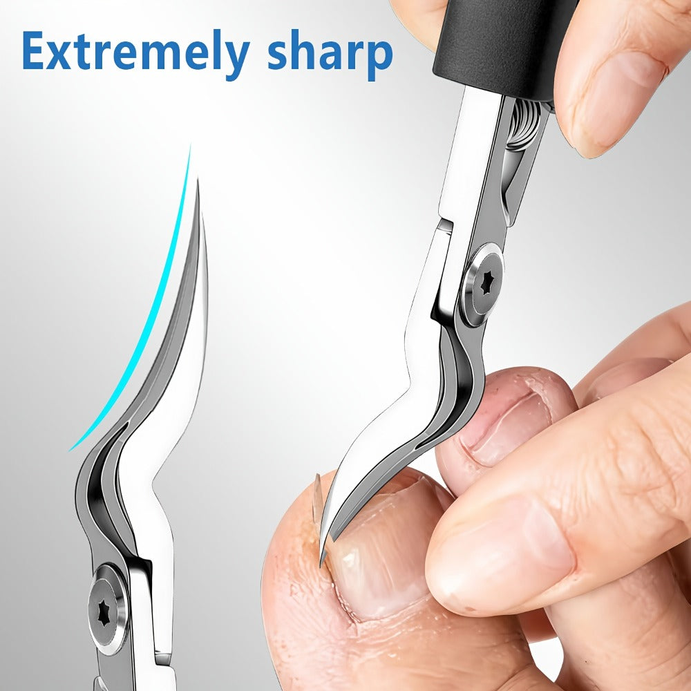 Seven-Piece Toenail Clipper Kit with Angled Nippers, Curved Blade Tool, Nail File and Lifter — image 3