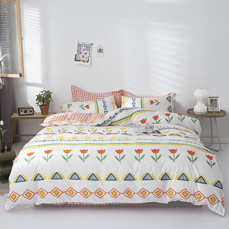 Home Textile Sheets Four-piece Quilt Cover Apartment Dormitory Single