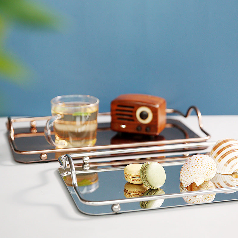 Nordic Stainless Steel Tray, Double Ear Restaurant Serving Tray