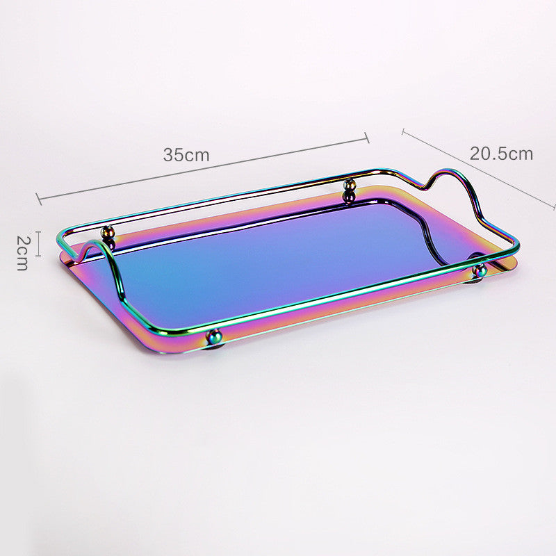 Nordic Stainless Steel Tray, Double Ear Restaurant Serving Tray