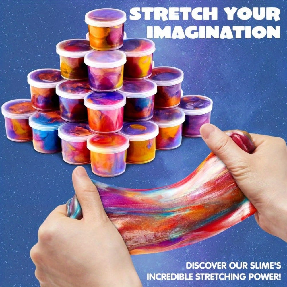 Galaxy Slime Party Favors for Kids 36 Pack Bulk Slime Cups Stretchy Non-Sticky Classroom for Parties, Celebrations and Guest 