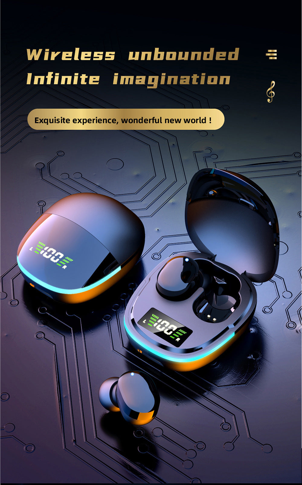 New 5.0 Stereo In-Ear Bluetooth Headphones