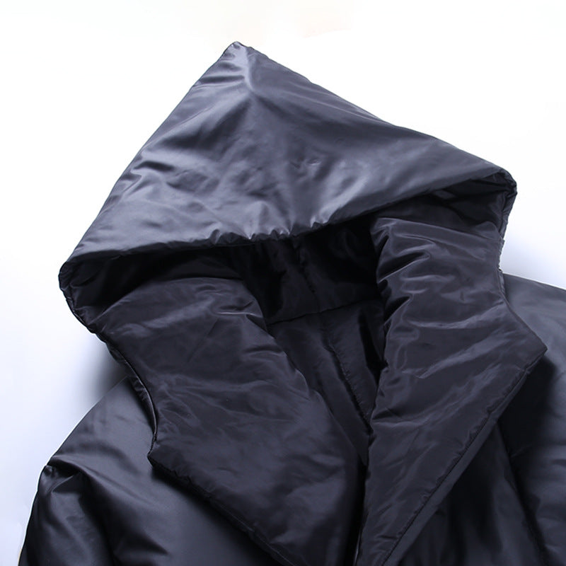 Snow Thickened Coat Hooded Belt Long Cotton Padded Jacket Women