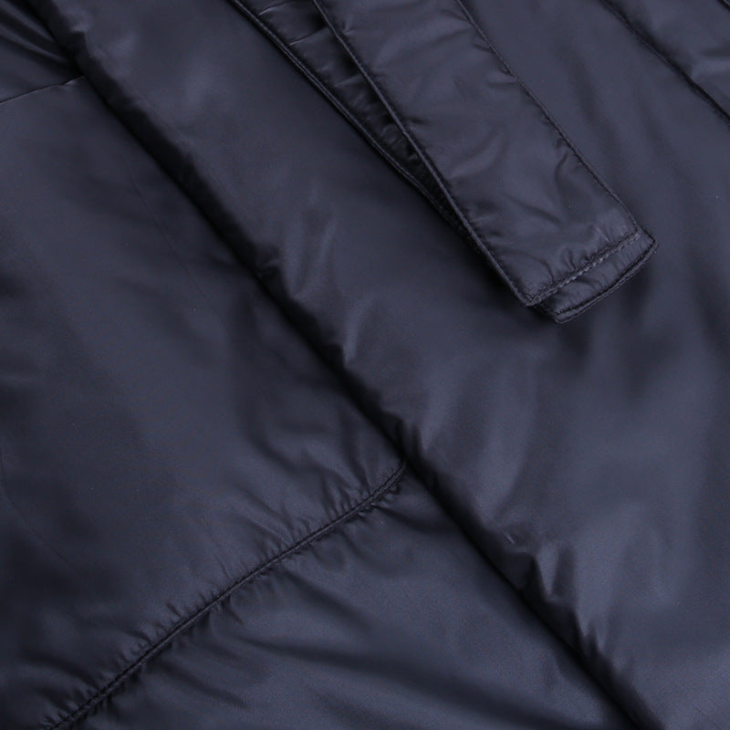 Snow Thickened Coat Hooded Belt Long Cotton Padded Jacket Women