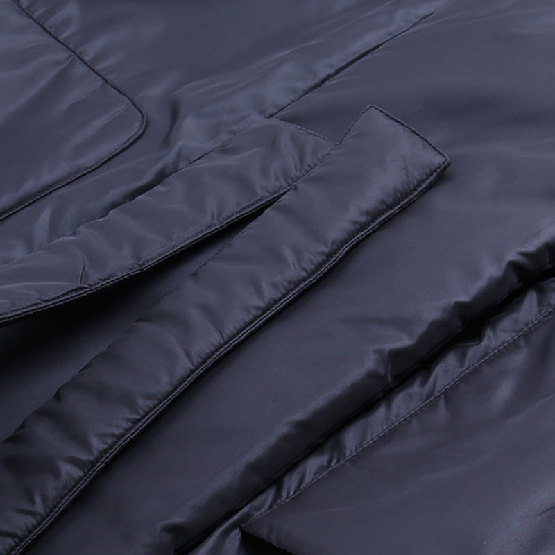 Snow Thickened Coat Hooded Belt Long Cotton Padded Jacket Women