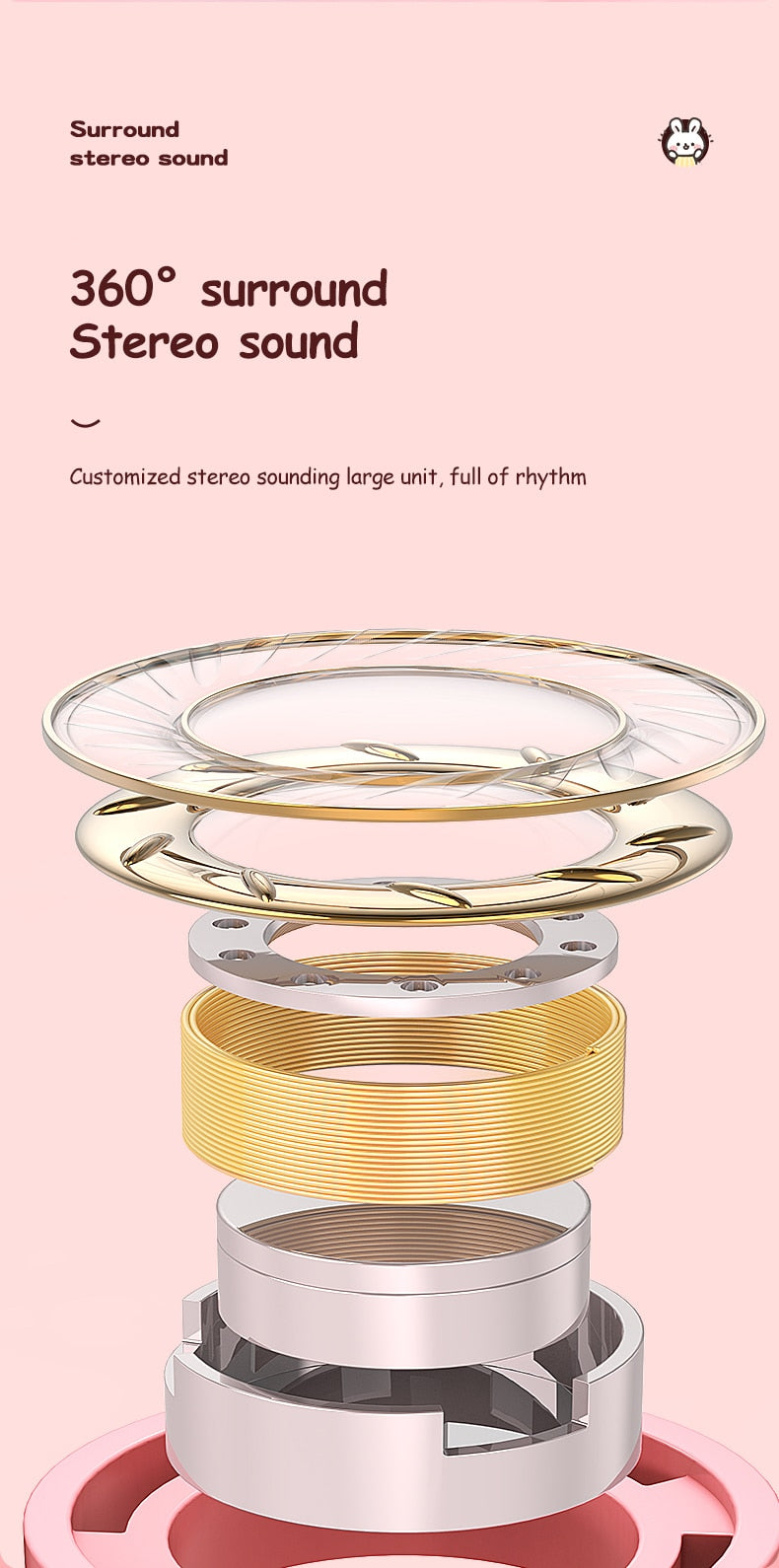 Rabbit Ear Headphones Wireless Luminous Extendable Wheat Headphones
