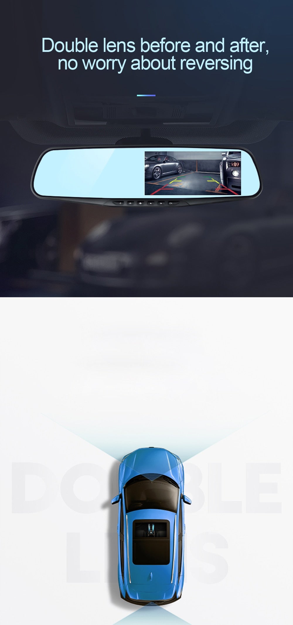 3.5 Inch Rearview Mirror Car Driving Recorder High List Lens
