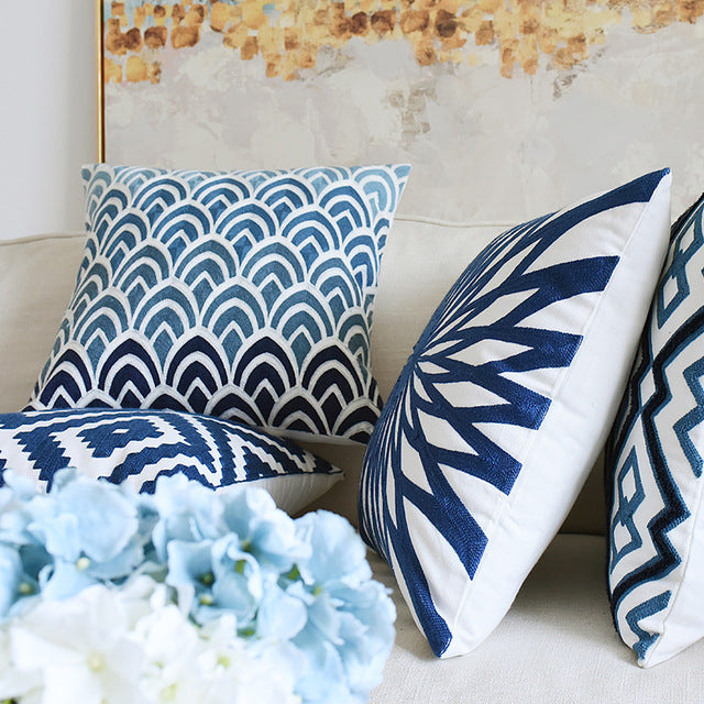 Classical embroidered home pillow without core