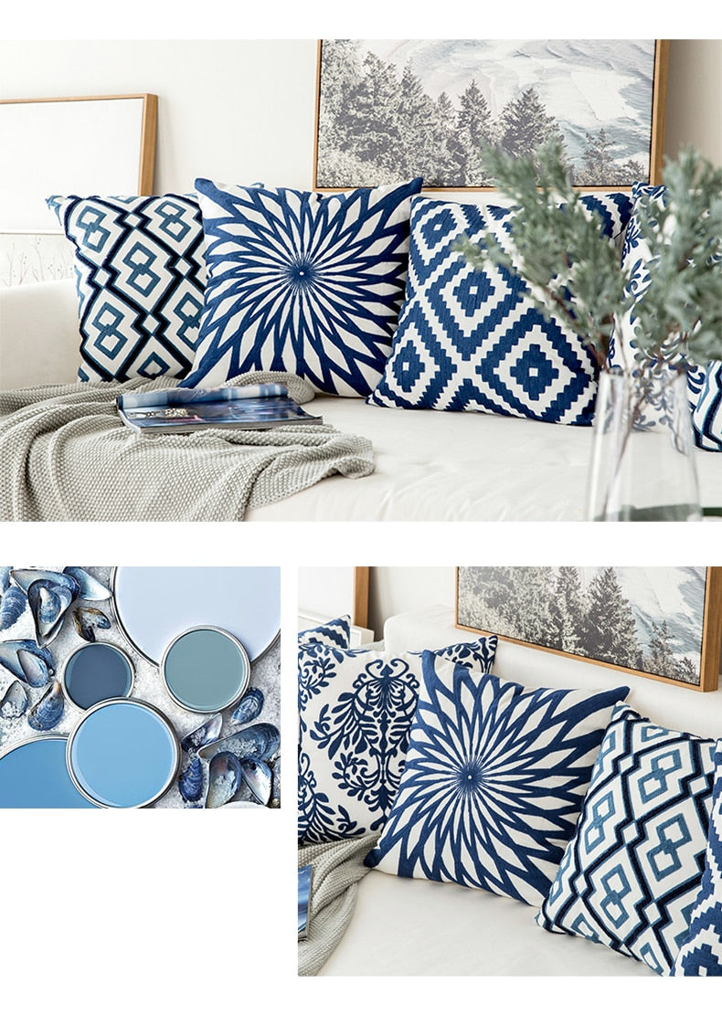 Classical embroidered home pillow without core