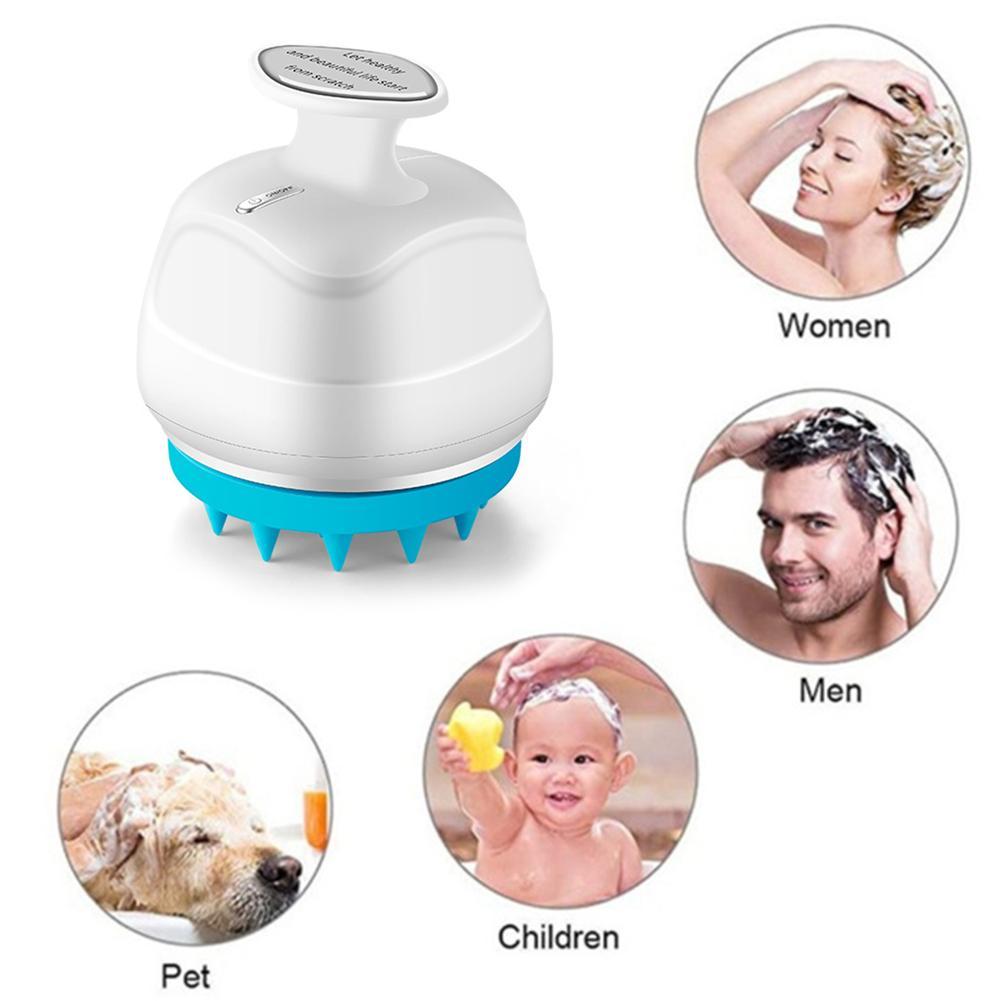 Electric Rotating Shampoo Massager Silicone Head Care Instrument
