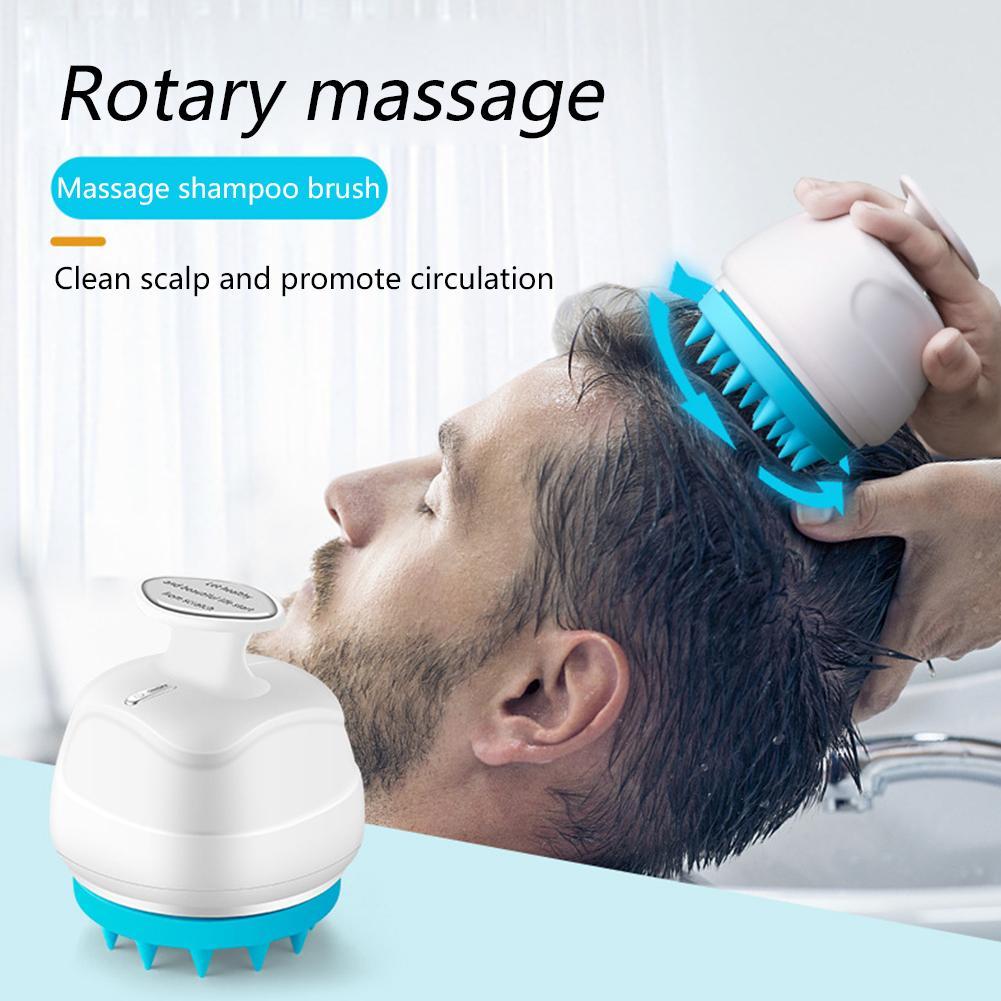 Electric Rotating Shampoo Massager Silicone Head Care Instrument