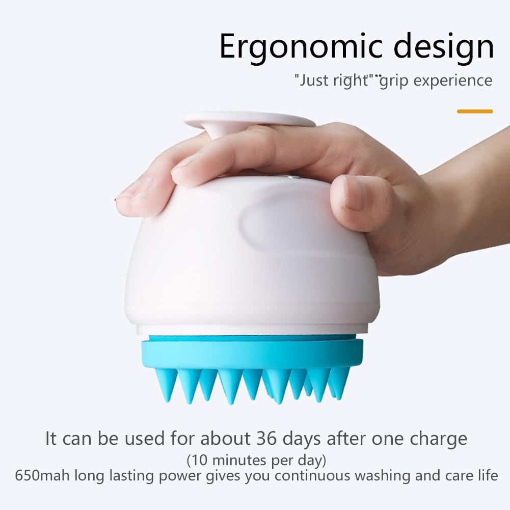 Electric Rotating Shampoo Massager Silicone Head Care Instrument