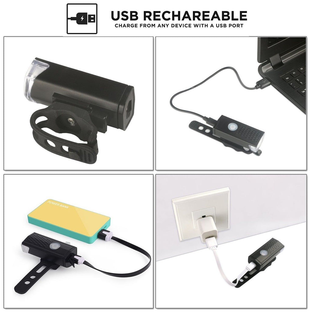Bicycle headlight USB rechargeable