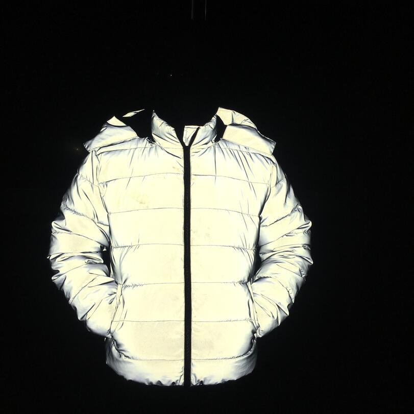 Reflective Light Winter Jacket Coat Women Men Thick Warm