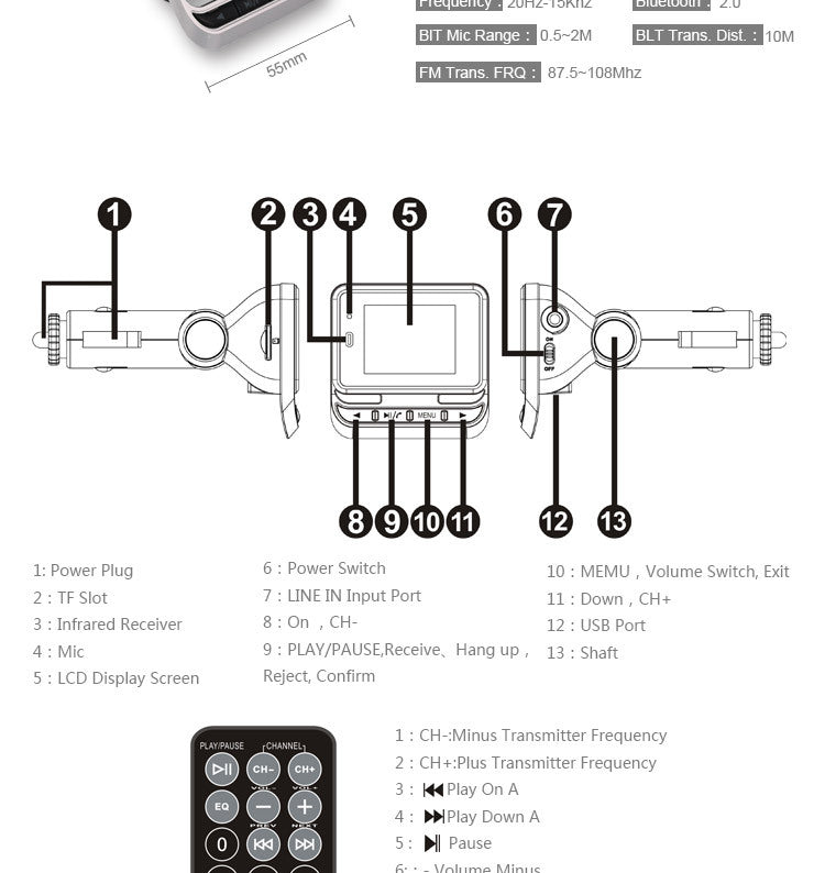 Car Bluetooth mp3