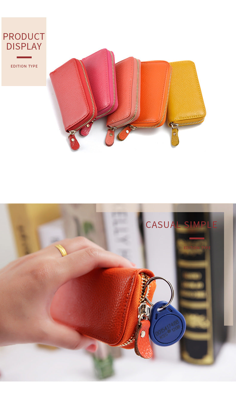 Leather men's card holder car key case
