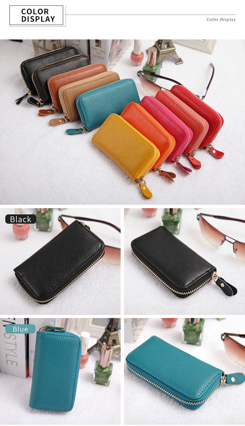Leather men's card holder car key case