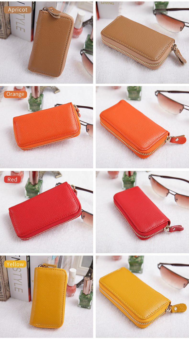Leather men's card holder car key case