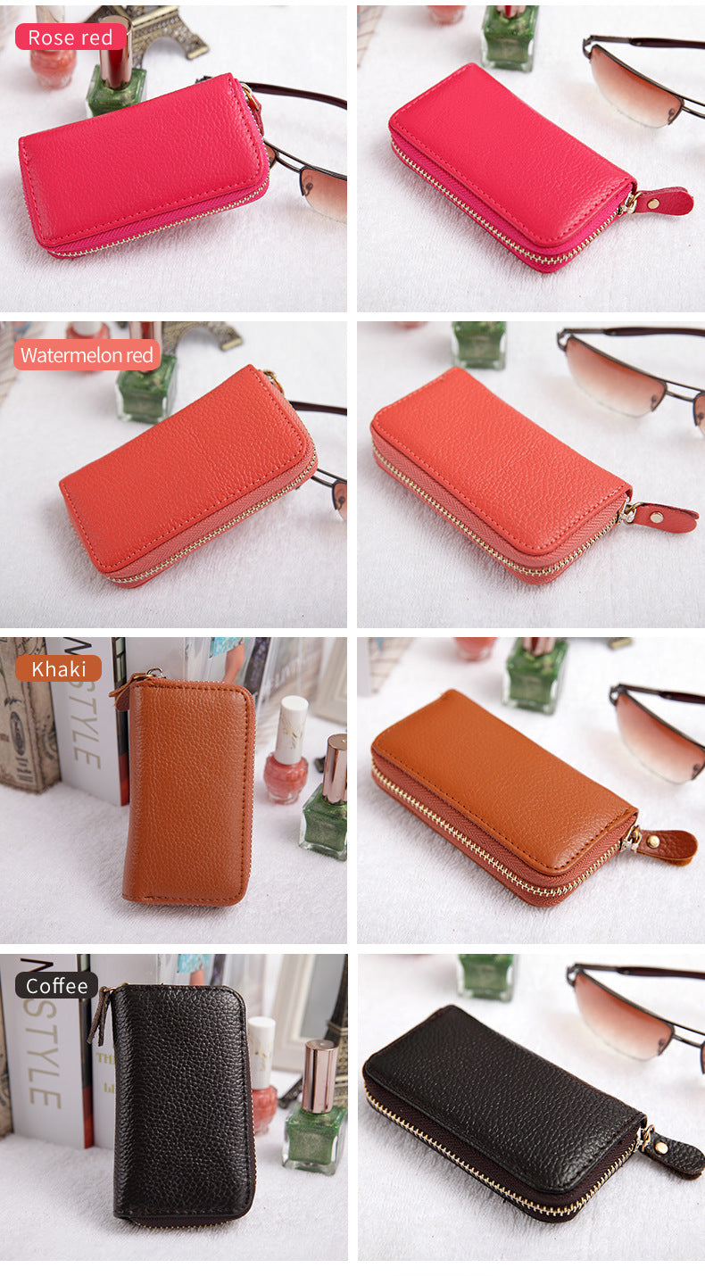 Leather men's card holder car key case