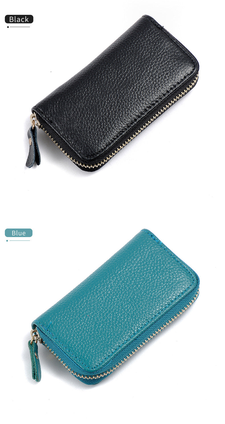Leather men's card holder car key case